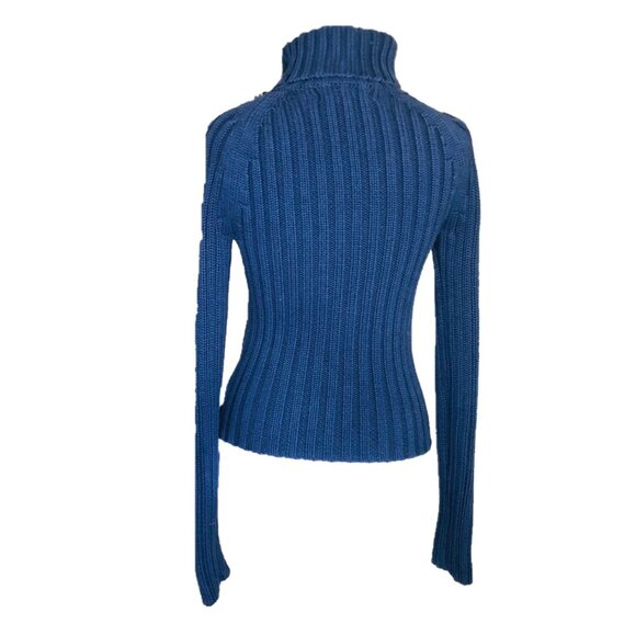 Abercrombie & Fitch Small Navy Blue Turtle Neck Sweater - Picture 2 of 6
